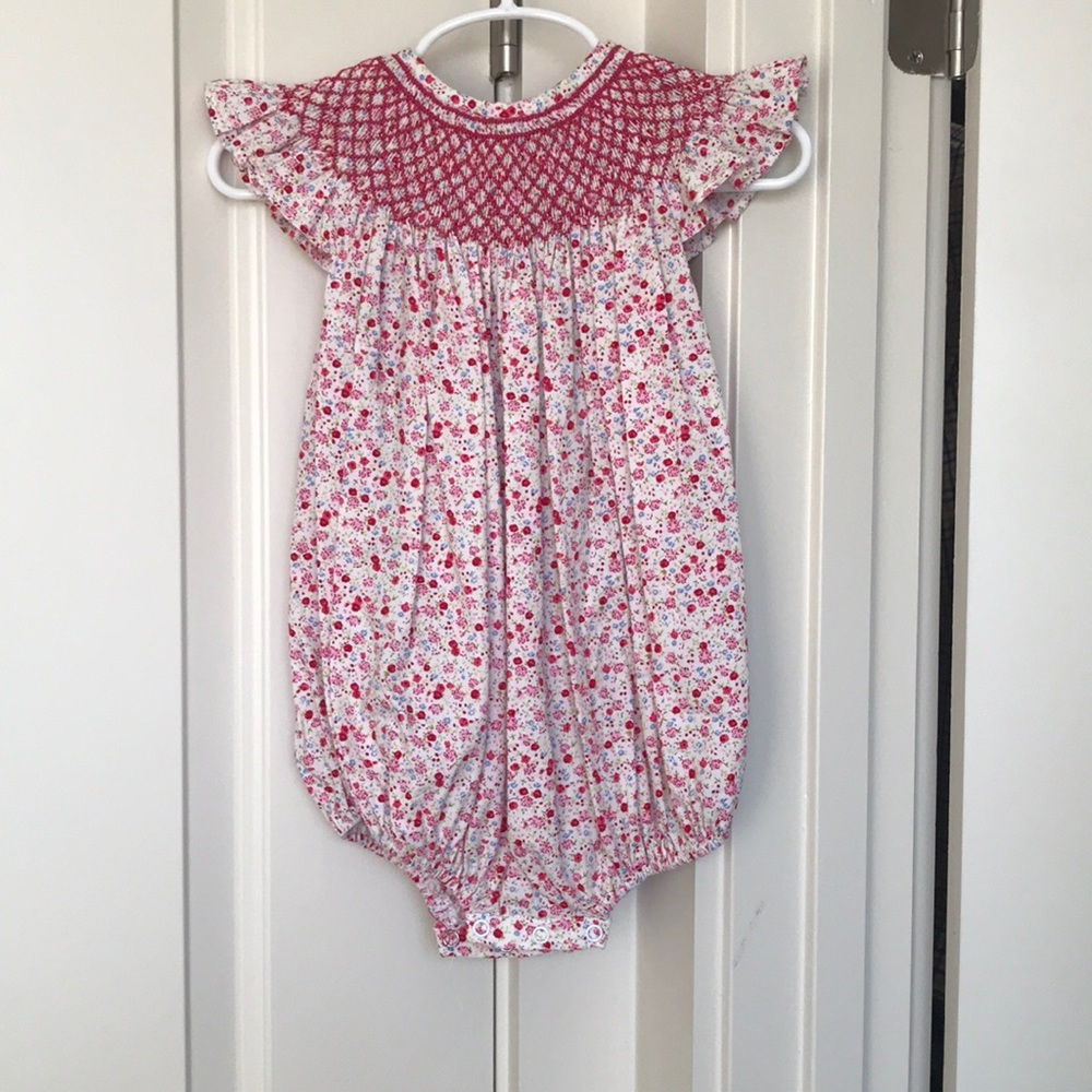 The Smocking Place 24 Month floral bubble